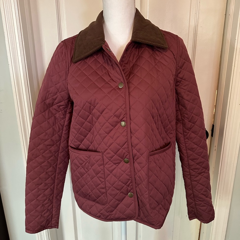 Bagatelle Women’s Lightweight Quilted Snap Jacket Burgundy Size Small